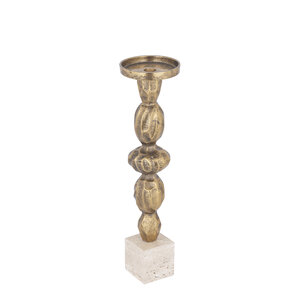 Malines Gold cast aluminum candle holder on base L 5