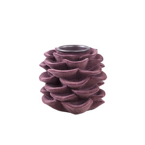Kaysa bordo kırmızısı mumluk, poly-flok kaplamalı 1