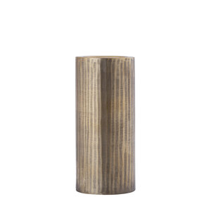 Jowad Antique Gold Aluminium Candle Holder with Ridges M 1