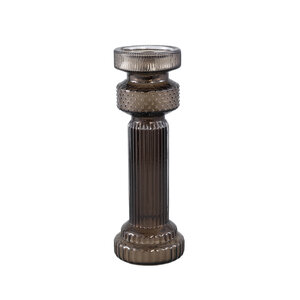 Fadri grauer Glas-Kerzenhalter M