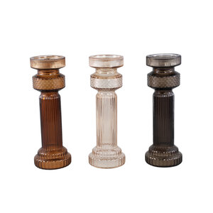 Fadri grey glass candle holder M 3