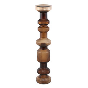 Galinda brown ribbed glass candle holder Bulby L 1