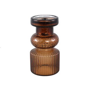 Fadri candle holder made of bronze-colored glass S 1