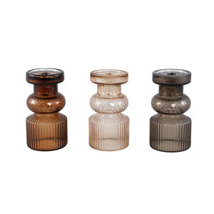 Fadri candle holder made of bronze-colored glass S 2