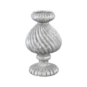 Diala Silver Cement Candle Holder Swirl Pattern 1