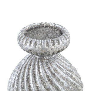 Diala Silver Cement Candle Holder Swirl Pattern 2