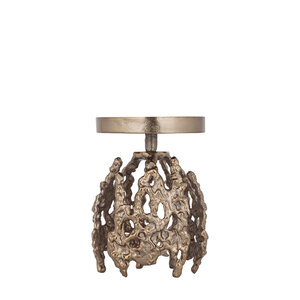 Barrie BrownGold Aluminium coarse candle holder round S 1