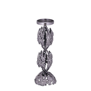 Barrie portacandele rotondo L GunMetal alluminio grezzo 3