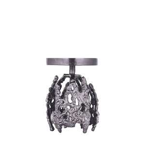 Barrie Candle Holder round S GunMetal aluminum rough 1