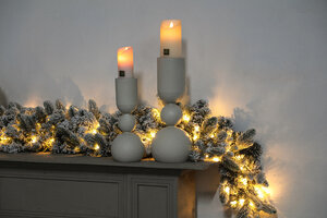 Alfonsee cream-colored iron candle holder ball L 3