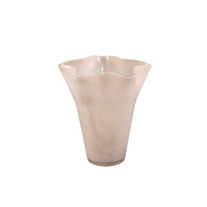 Macarena brown glass vase round wavy tall S 1