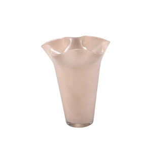 Macarena brown glass vase round wavy tall L 1