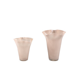 Macarena brown glass vase round wavy tall L 3