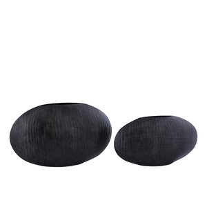 Jowad chapa de aluminio grafito maceta acanalada baja ovalada S 2