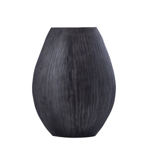 Jowad Graphite Aluminum Sheet Pot ribbed tall oval 1