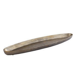 Yaren Gold Aluminum oval bowl with rim large 1