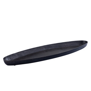 Yaren black oval aluminum bowl with rim large 1