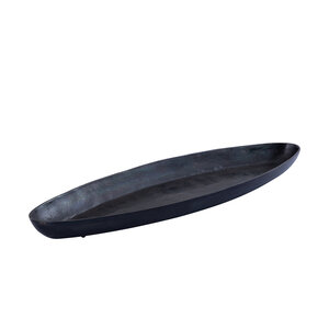 Yaren black oval aluminum bowl with rim small 1