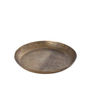 Jowad antique gold aluminum bowl ribbed round S 3