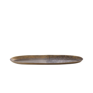Jowad Antique Gold Aluminum Bowl Ribbed Oval S 1