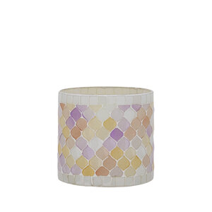 Zadie Hellrosa rundes Mosaikglas-Sturmlicht S