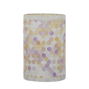 Zadie Light Pink round mosaic glass hurricane lamp L 1