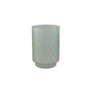 Rameen Green round frosted glass hurricane lantern L 1