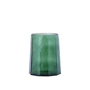Pernella Green Ribbed Glass Hurricane Lantern S 1