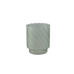 Rameen Green round frosted glass hurricane lantern M 1