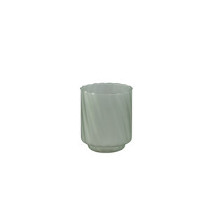 Rameen Green round frosted glass hurricane lamp S 1