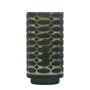 Nadara storm lamp made of glass with velvet texture in teal and motif 1