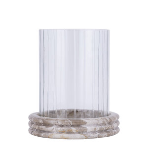 Jolee Clear Marble Stormlight carved glass round L 1