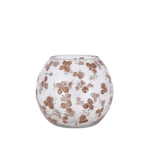 Faron brown glass Stormlight round real flowers 1