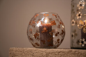 Faron brown glass Stormlight round real flowers 2