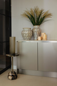 Feyza Onyx White round storm lamp L 2