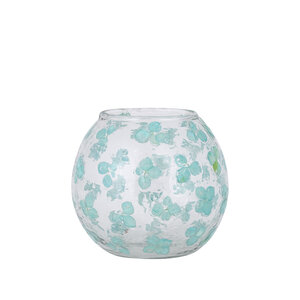 Faron Blue Glass Stormlight round real flowers 1