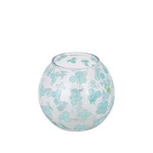 Faron Blue Glass Stormlight round real flowers 3