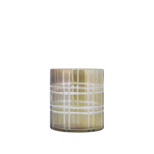 Divit Green round glass hurricane lantern stripes S 1
