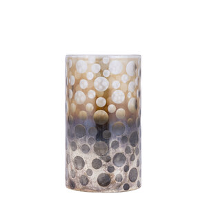 Bridgid Brown Ombre rundes Glas-Sturmlicht mit Punkten