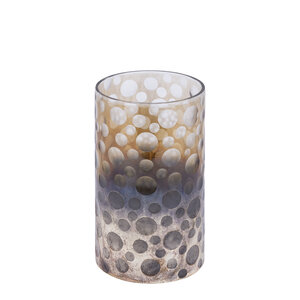 Bridgid Brown Ombre photophore rond en verre avec points 2