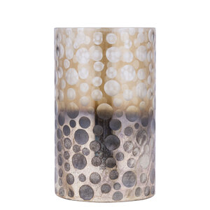 Bridgid Brown Ombre round glass storm lantern with dots L 1