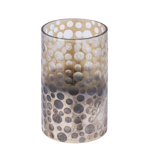 Bridgid Brown Ombre round glass storm lantern with dots L 2