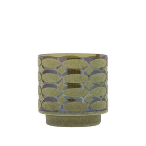 Nadara Green flocked glass tealight round motif 1