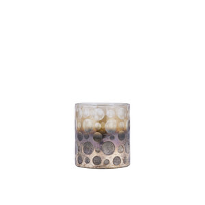 Bridgid Brown Ombre rundes Glas Teelicht mit Punkten