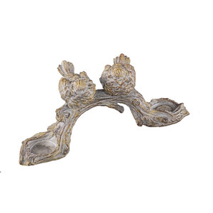 Quintyn Gray-Brown Bird Candle Holder made of Cement 3