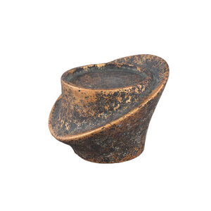 Iiona black candle holder made of cement, turned, L 1