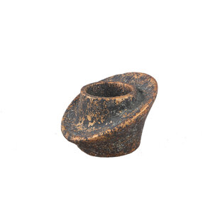 Iiona black candle holder made of cement, turned, size S 1