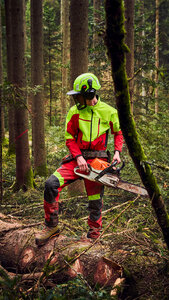 PSS X-treme Breeze Schnittschutzhose rot/gelb 7
