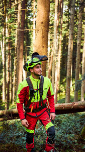 PSS X-treme Breeze Schnittschutzhose rot/gelb 9