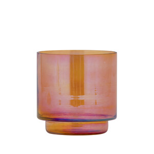Marabel Orange runde Glas-Teelichthalter im Luster-Look